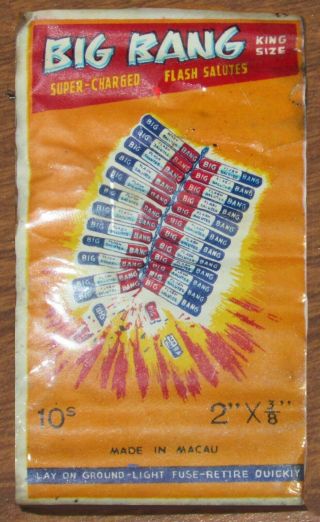 Vintage Big Bang Firecracker Label (label Only See Photo)