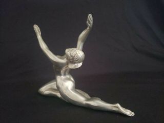 Vintage Art Deco Cast Metal Nude Figural Statue / Hood Ornament?