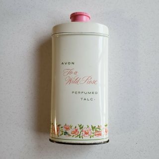 Vintage Avon To A Wild Rose Perfumed Talc Tin 2.  75 Oz.  Powder Almost Full