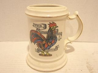 Vintage Mustache Guard Coffee Mug Ceramic " Cock Weather Vane "