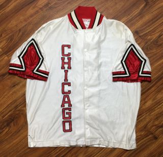 Vtg 80s Chicago Bulls Home Rawlings Warmup Shooting Jacket Sz 44 Jordan Era Rare