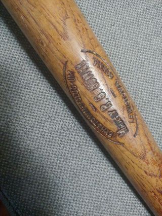 Vintage Antique Rg Hower Wood Baseball Bat Lewistown - I - Slug - Um Model 35 " Pa.  Rare