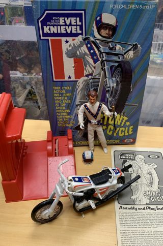Evel Knievel Stunt Cycle By Ideal 1975 100 Complete Rare Vintage