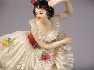 Ens Volkstedt Rudolstadt Porcelain Figurine Ballerina White Lace Germany