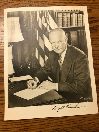 Vintage 8x10 B&w Photo Signed By Dwight D.  Eisenhower
