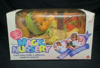 Nrfb Vintage Mattel 1990 Magic Nursery Newborn Baby Doll Vhtf