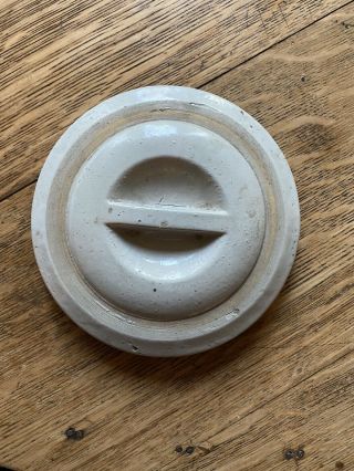 Vintage 6” Stoneware Crock Lid