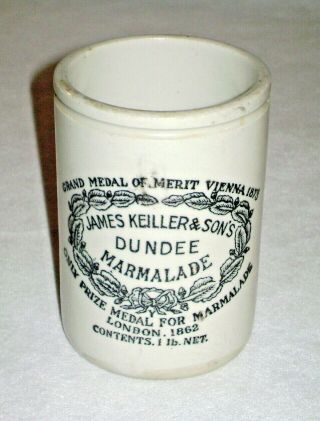 Antique Stoneware Crock Dundee Marmalade Jar Pot James Keiller & Sons England