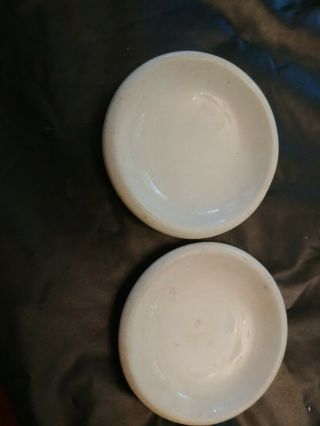 2 Vintage Antique White Ironstone Butter Pat Pats Farmhouse English Meakin