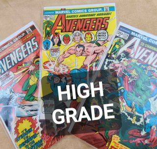 Avengers 116,  117,  118 Marvel Comic Books Vs Defenders Silver Surfer Loki 1973