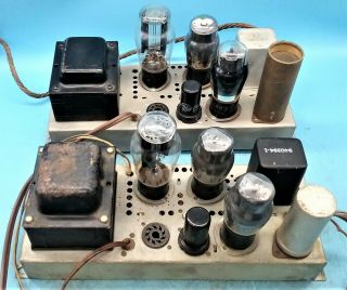 Qty 2 Rca Vintage Mono Tube Amplifiers W/ 6f6 Tubes