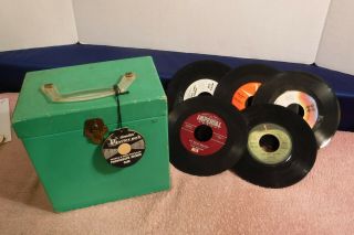 Vintage Light Green Platter - Pak 45 Rpm Vinyl Record Case,  Carrying Case,  Storage