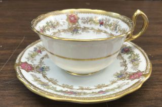 Vintage Royal Stafford English Bone China England Teacup Saucer 5960 Gold