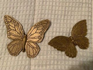 Homco Mid Century Modern Gold Butterfly Wall Decor Vintage Retro
