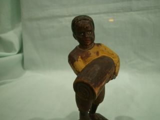 Vintage Black Memorabilia Hand Carved Wood Figure Black Boy