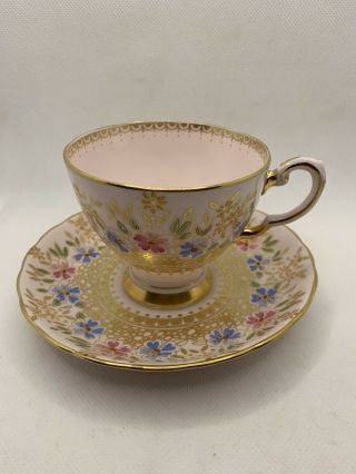 Vintage Tuscan Pink And Gold Fine English Bone China Cup And Saucer