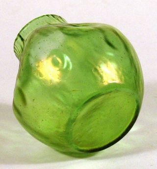 1900 Antique LOETZ Bohemia RUSTICANA Vase Iridescent Green Glass ART NOUVEAU 3