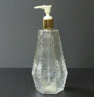 Vintage Avon Lovely Touch Glass Soap Lotion Pump Dispenser Empty