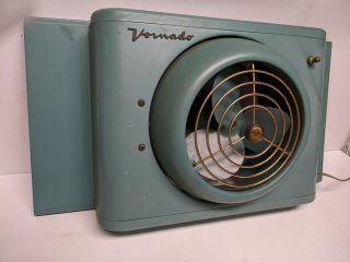 Vintage Vornado Window Fan 2 - Speed Turquoise 22 - 33 " Mid Century Modern Atomic