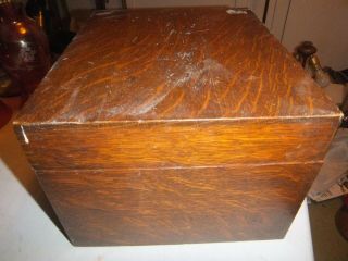 Antique Oak File Cabinet/box 9 " X10 " - Beautifully Quartersawn