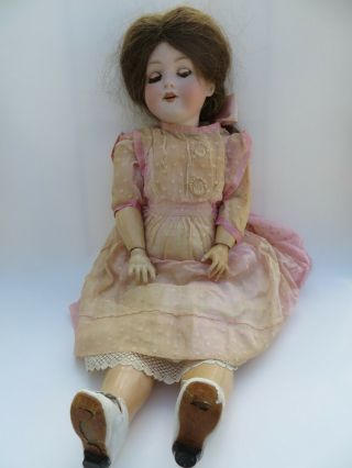 Antique 23 " German Bisque Heinrich Handwerck Doll On Body