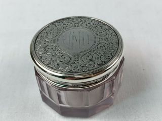 R.  Blackinton Sterling Silver Lidded Glass Vanity Jar 2