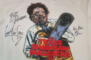 The Texas Chainsaw Massacre 2 Vintage Cannon Video L Sweat Shirt Autographed JSA 2