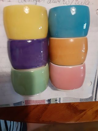Vtg.  Rare Goebel Multi_color Egg Cups Set Of 6 West Germany