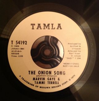 Rare Northern Soul Tamla Marvin Gaye Tammi Terrell Onion Song 7 " Promo