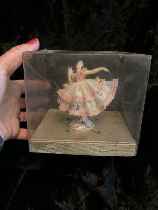Vintage Dresden German Porcelain Lace Ballerina 3 1/4 " Tall