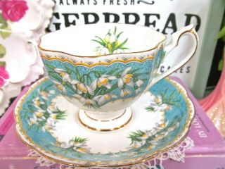 QUEEN ANNE tea cup and saucer Marilyn lily of the valley teacup 1940s 2