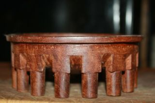 Unique Vintage Primitive Hand Carved Wooden Bowl With 16 Feet