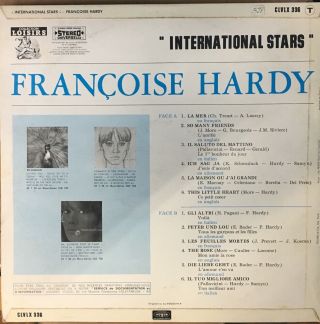 FRANCOISE HARDY International Stars VG,  LP France 1969 Disques Vogue Ye - Ye Pop 2