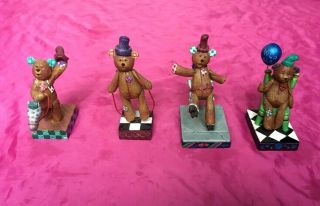 Set Of 4 Jim Shore Max The Bear Enesco Collectible 1996 Figurines -