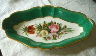 Antique Hand - Painted Floral Gilt Porcelain Dish,  Continental Limoges H&r Daniel?