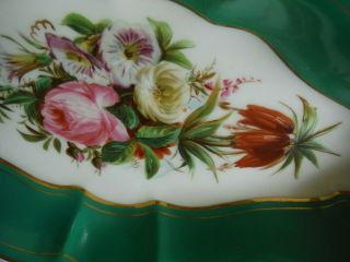 Antique Hand - Painted Floral Gilt Porcelain Dish,  Continental Limoges H&R Daniel? 2