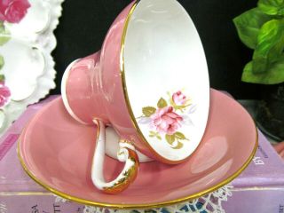 Aynsley Tea Cup And Saucer Pink Rose Pink Teacup Corset Shape 1920s England