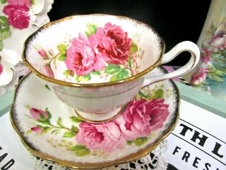 Royal Albert Tea Cup And Saucer Pink Roses American Beauty Pattern Teacup