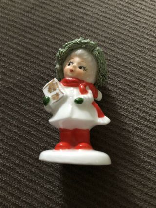 Vintage Miniature Bone China Napco Christmas Angel Caroler