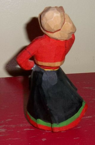HENNING HAND CARVED WOOD WOMAN FIGURINE MADE IN NORWAY/FOLK ART 3