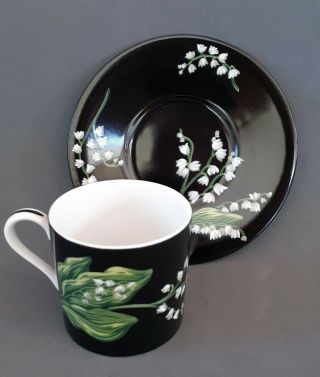 Vintage Tiffany & Co Mrs Delany ' s Flowers porcelain tea cup & saucer 3
