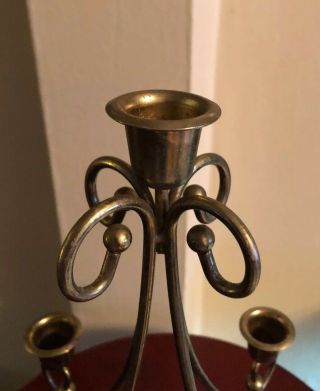 Vintage Ornate Brass Candelabra 5 Taper Candle Holder Center Piece 2