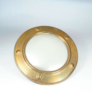Vintage Brass Convex Porthole Mirror Linton England 8½”
