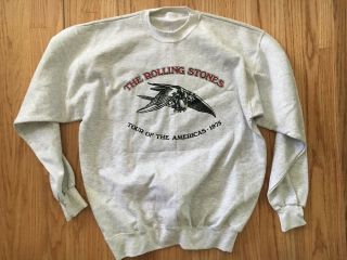 Vtg Rolling Stones Tour Of America 1975 Sweatshirt Adult Xl 90s