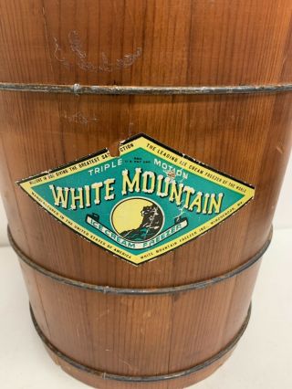 Vintage White Mountain Ice Cream Freezer Wooden Hand Crank Ice Cream Maker 6 QT 2