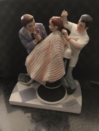 Norman Rockwell Figurine " The First Haircut " 1979