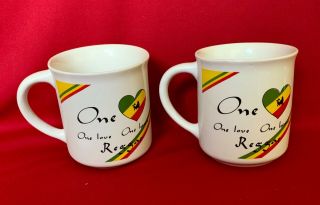 Jamaica Coffee Mug Reggae Bob Marley Lyrics One Love One Heart Flag Colors 10oz.