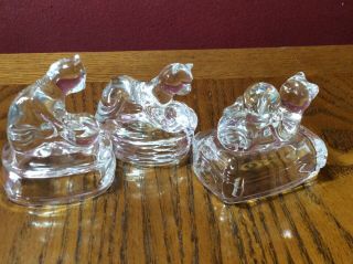 3 Avon Cats 24 Lead Crystal Glass Animal Collectible Figurines