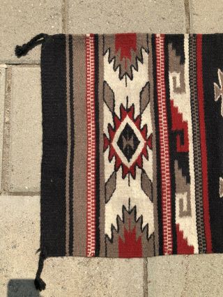 Vintage 40x20” Navajo Native American Indian Wool Rug Southwest Geometric Art 3