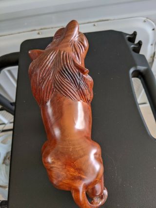 Vintage Hand Carved Wooden Lion 8 
